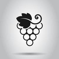 Traube Früchte Zeichen Symbol im eben Stil. Weinrebe Vektor Illustration auf isoliert Hintergrund. Wein Trauben Geschäft Konzept.