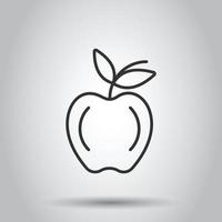 äpple ikon i platt stil. färsk frukt vektor illustration på vit isolerat bakgrund. saftig mat företag begrepp.