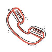 Handy-Symbol im Comic-Stil. Telefongespräch Cartoon-Vektor-Illustration auf weißem Hintergrund isoliert. Hotline-Kontakt-Splash-Effekt-Geschäftskonzept. vektor