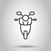 Motorrad-Symbol im flachen Stil. Roller-Vektor-Illustration auf weißem Hintergrund isoliert. Geschäftskonzept für Mopedfahrzeuge. vektor