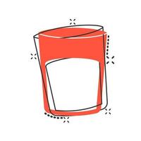 Wasserglas-Symbol im Comic-Stil. Sodaglas Vektor Cartoon Illustration Piktogramm. flüssiges Wasser Geschäftskonzept Splash-Effekt.