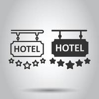 hotell 5 stjärnor tecken ikon i platt stil. värdshus vektor illustration på vit isolerat bakgrund. vandrarhem rum information företag begrepp.