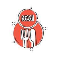 kcal-Symbol im Comic-Stil. Diätkarikatur-Vektorillustration auf weißem lokalisiertem Hintergrund. Geschäftskonzept mit Kalorien-Splash-Effekt. vektor