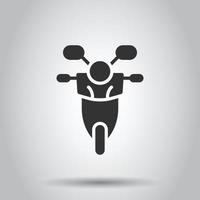 Motorrad-Symbol im flachen Stil. Roller-Vektor-Illustration auf weißem Hintergrund isoliert. Geschäftskonzept für Mopedfahrzeuge. vektor