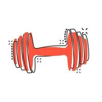vektor tecknad serie hantel kondition Gym ikon i komisk stil. skivstång begrepp illustration piktogram. bodybuilding sport företag stänk effekt begrepp.