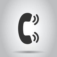 Handy-Symbol im flachen Stil. Telefongesprächsvektorillustration auf weißem lokalisiertem Hintergrund. Hotline-Kontakt-Geschäftskonzept. vektor