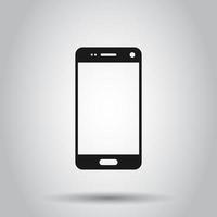 telefon enhet tecken ikon i platt stil. smartphone vektor illustration på isolerat bakgrund. telefon företag begrepp.