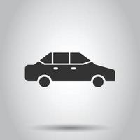 Auto-Symbol im flachen Stil. Automobil-Fahrzeug-Vektor-Illustration auf weißem Hintergrund isoliert. Limousine Geschäftskonzept. vektor
