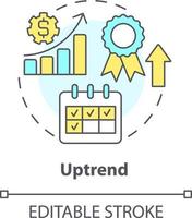 trend uppåt begrepp ikon. pris stigande analyser. finansiell forskning. typ av trend abstrakt aning tunn linje illustration. isolerat översikt teckning. redigerbar stroke vektor