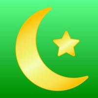 Symbol von ein Star und Halbmond mit golden Farbe und Grün Hintergrund Element zum Ramadan Feier im Muslim Kultur und Islam Religion vektor