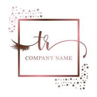 Initiale Logo tr Handschrift Frauen Wimper bilden kosmetisch Hochzeit modern Prämie vektor