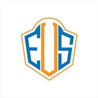 eus abstrakt monogram skydda logotyp design på vit bakgrund. eus kreativ initialer brev logotyp. vektor