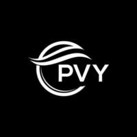 pvy brev logotyp design på svart bakgrund. pvy kreativ cirkel logotyp. pvy initialer brev logotyp begrepp. pvy brev design. vektor