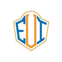 eui abstrakt monogram skydda logotyp design på vit bakgrund. eui kreativ initialer brev logotyp. vektor