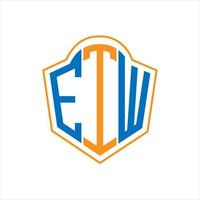 etw abstrakt monogram skydda logotyp design på vit bakgrund. etw kreativ initialer brev logotyp. vektor