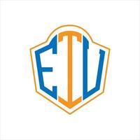 etu abstrakt Monogramm Schild Logo Design auf Weiß Hintergrund. etu kreativ Initialen Brief Logo. vektor