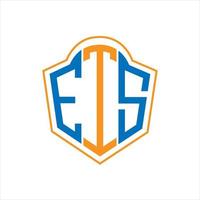 ets abstrakt monogram skydda logotyp design på vit bakgrund. ets kreativ initialer brev logotyp. vektor