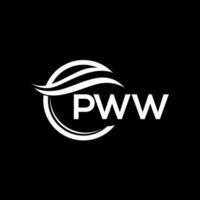 pww brev logotyp design på svart bakgrund. pww kreativ cirkel logotyp. pww initialer brev logotyp begrepp. pww brev design. vektor