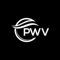 pwv brev logotyp design på svart bakgrund. pwv kreativ cirkel logotyp. pwv initialer brev logotyp begrepp. pwv brev design. vektor