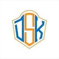 dsk abstrakt monogram skydda logotyp design på vit bakgrund. dsk kreativ initialer brev logotyp. vektor