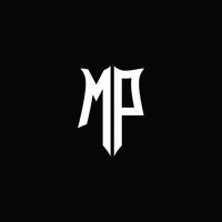 smp monogram brev logotyp band med skydda stil isolerat på svart bakgrund vektor