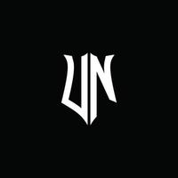 un monogram brev logotyp band med sköld stil isolerad på svart bakgrund vektor