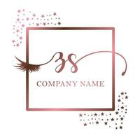 Initiale Logo zs Handschrift Frauen Wimper bilden kosmetisch Hochzeit modern Prämie vektor