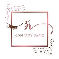 Initiale Logo zr Handschrift Frauen Wimper bilden kosmetisch Hochzeit modern Prämie vektor