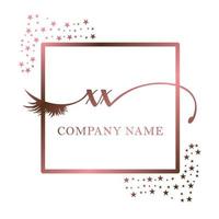 Initiale Logo xx Handschrift Frauen Wimper bilden kosmetisch Hochzeit modern Prämie vektor