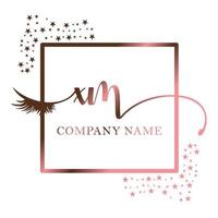 Initiale Logo xm Handschrift Frauen Wimper bilden kosmetisch Hochzeit modern Prämie vektor