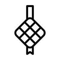 Ketupat ikon översikt stil ramadan illustration vektor element och symbol perfekt.