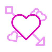 hjärta ikon duofärg rosa stil valentine illustration vektor element och symbol perfekt.