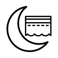 Kaaba Symbol Gliederung Stil Ramadan Illustration Vektor Element und Symbol perfekt.