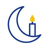 ljus ikon duotone blå gul stil ramadan illustration vektor element och symbol perfekt.
