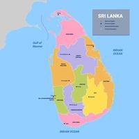 Land Karte von sri Lanka vektor