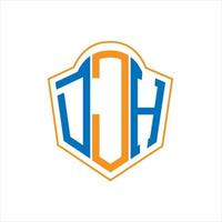 djh abstrakt monogram skydda logotyp design på vit bakgrund. djh kreativ initialer brev logotyp. vektor