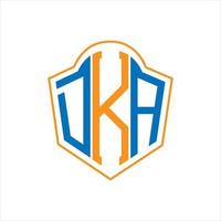 dka abstrakt monogram skydda logotyp design på vit bakgrund. dka kreativ initialer brev logotyp. vektor