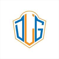 dlg abstrakt monogram skydda logotyp design på vit bakgrund. dlg kreativ initialer brev logotyp. vektor