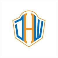 dhw abstrakt monogram skydda logotyp design på vit bakgrund. dhw kreativ initialer brev logotyp. vektor