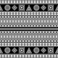 etnisk geometrisk sömlös mönster svartvit Färg. vektor