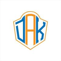 dak abstrakt Monogramm Schild Logo Design auf Weiß Hintergrund. dak kreativ Initialen Brief Logo. vektor