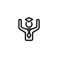 absolvierte Symbol. Gliederung Symbol vektor