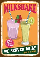 milkshake affisch vektor illustration i retro årgång stil, perfekt för vägg dekor design