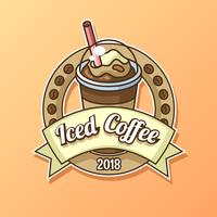 iced kaffe logotyp vektor