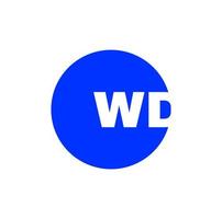 wd Blau Vektor Monogramm. wd Typografie Symbol.