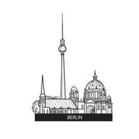 berlin, deutschland stadtbild. berühmte Skyline mit TV-Turm vektor