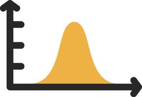 Glockenkurve auf Graph-Vektor-Icon-Design vektor