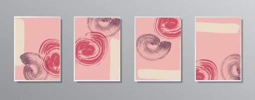 Satz kreative minimalistische handgezeichnete Vintage neutrale Farbillustrationen für Wand. für Geschenkkarte, Poster an Wand Poster Vorlage, Landing Page, UI, UX, Coverbook, Baner, vektor