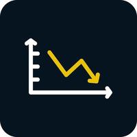 minskande linje Graf vektor ikon design