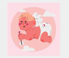 hand dragen hjärtans dag cupid illustration vektor